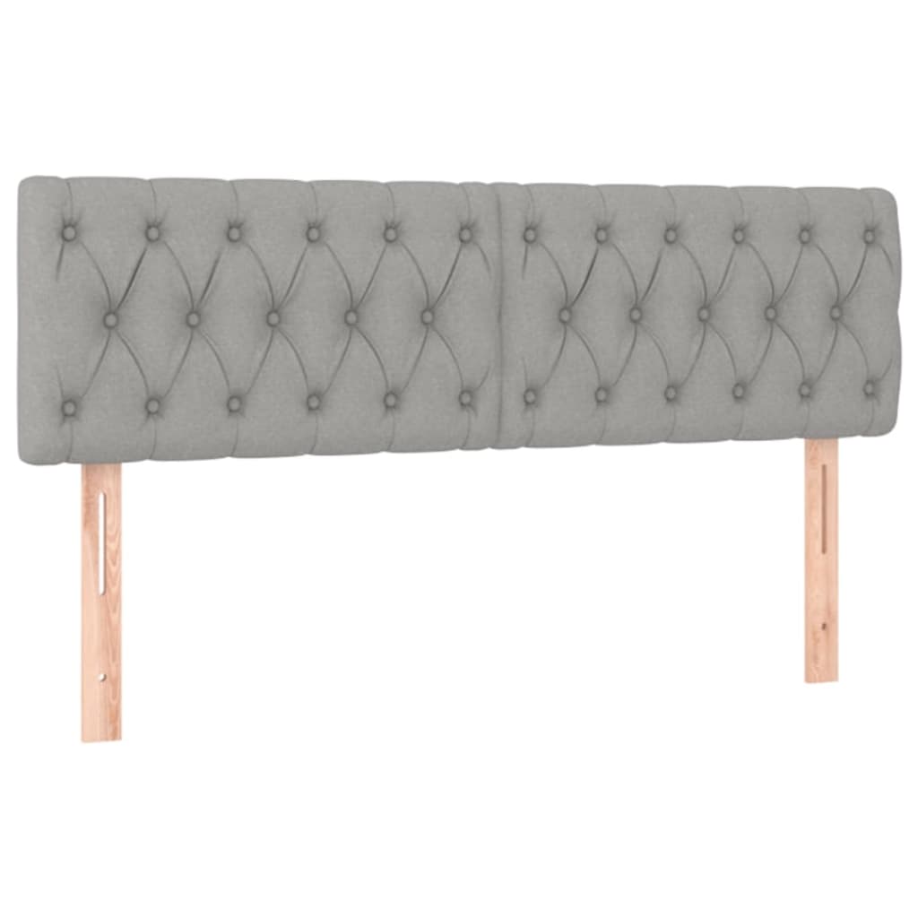 Testiera 2 pz Grigio Chiaro 80x7x78/88 cm in Tessuto - homemem39