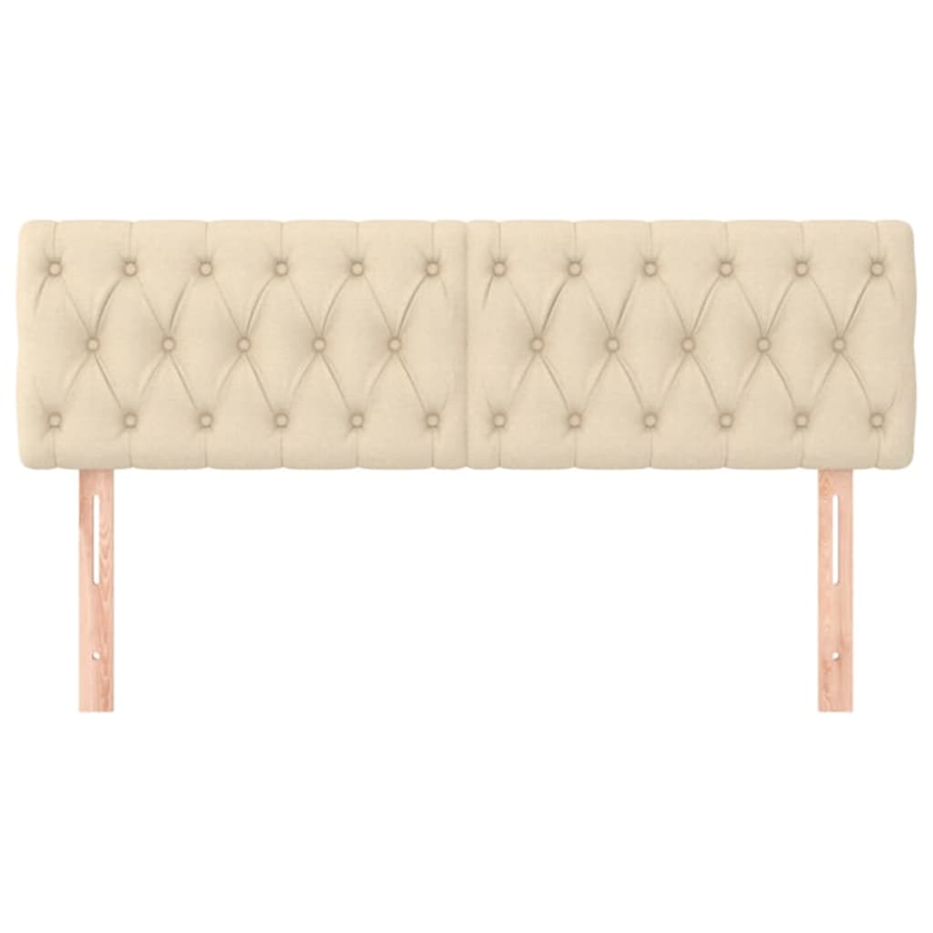 Testiera 2 pz Crema 80 x 7 x 78/88 cm in Tessuto - homemem39