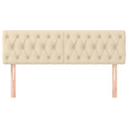 Testiera 2 pz Crema 80 x 7 x 78/88 cm in Tessuto - homemem39