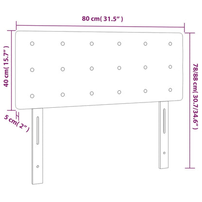 Testiera Nera 80x5x78/88 cm in Tessuto - homemem39