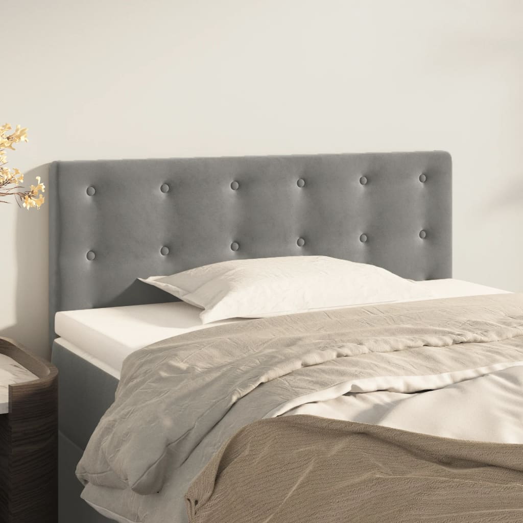 Testiera Grigio Chiaro 90x5x78/88 cm in Velluto | homemem39