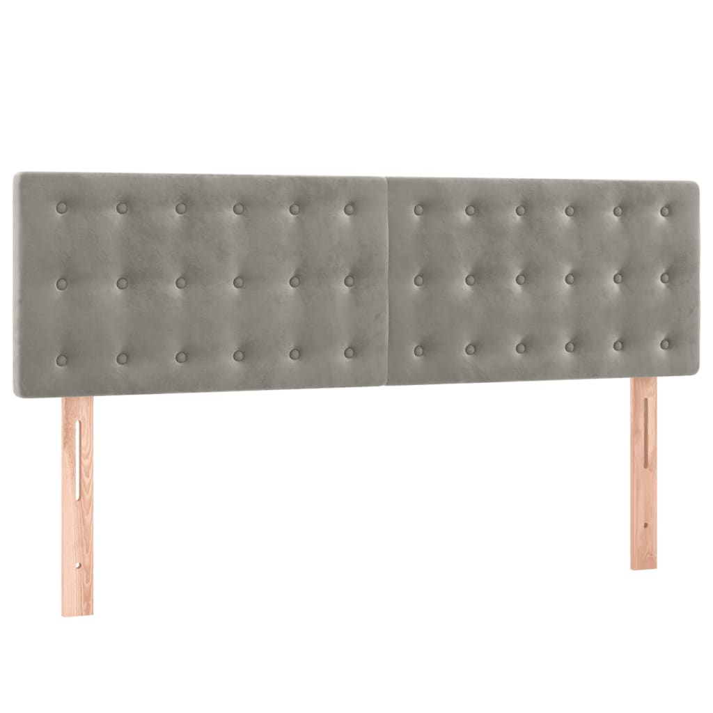 Testiera Grigio Chiaro 144x5x78/88 cm in Velluto | homemem39