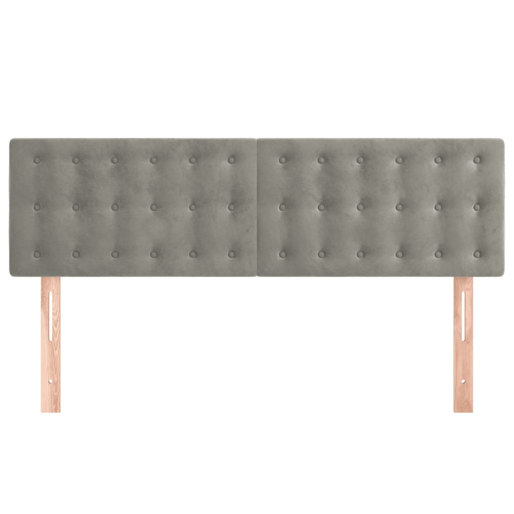 Testiera Grigio Chiaro 144x5x78/88 cm in Velluto | homemem39