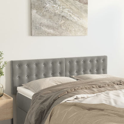 Testiera Grigio Chiaro 144x5x78/88 cm in Velluto | homemem39