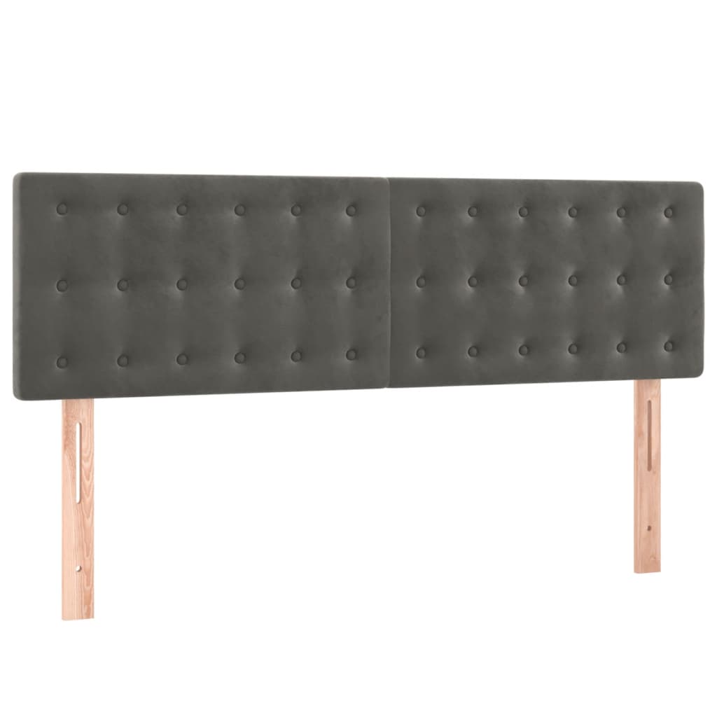 Testiera Grigio Scuro 144x5x78/88 cm in Velluto | homemem39