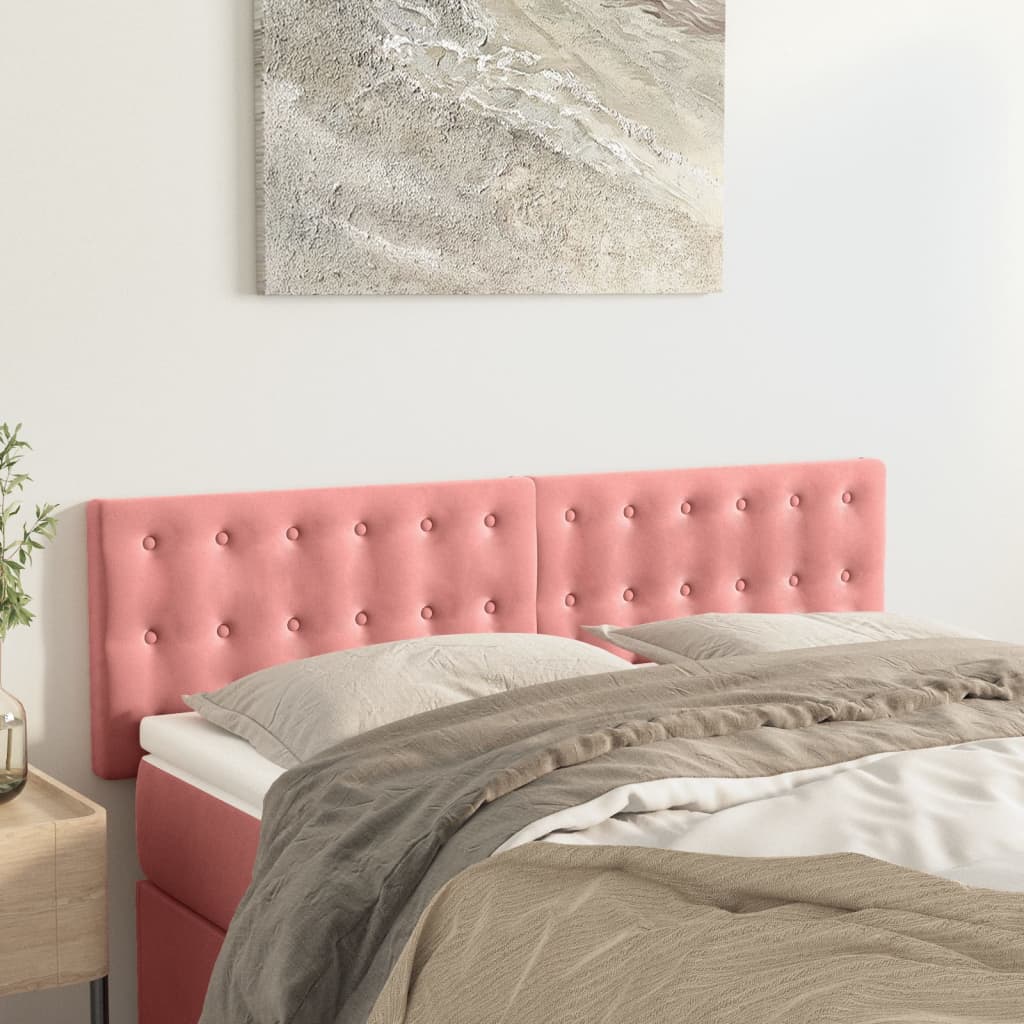 Testiera Rosa 144x5x78/88 cm in Velluto | homemem39