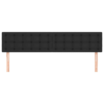 Testiera 2 pz Nera 80x5x78/88 cm in Similpelle - homemem39