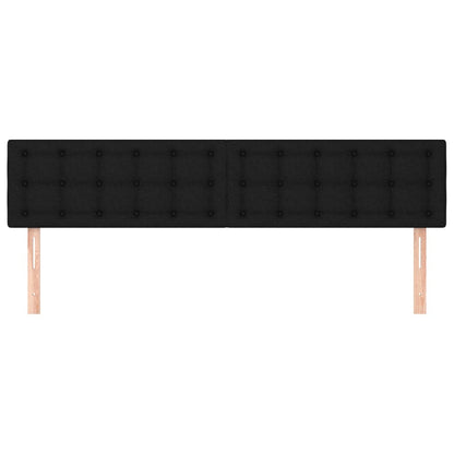 Testiera 2 pz Nera 90x5x78/88 cm in Tessuto - homemem39