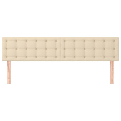 Testiera 2 pz Crema 90x5x78/88 cm in Tessuto - homemem39