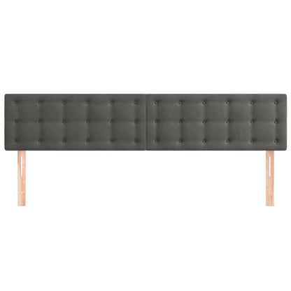 Testiera 2 pz Grigio Scuro 90x5x78/88 cm in Velluto - homemem39