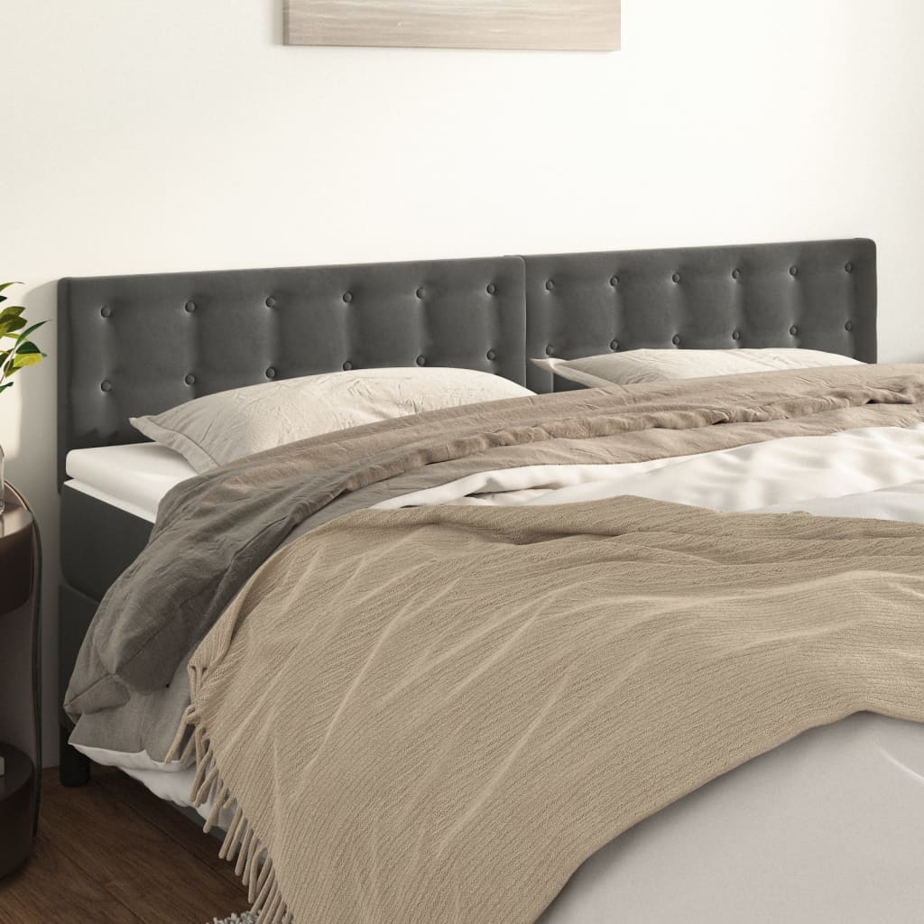 Testiera Grigio Scuro 180x5x78/88 cm in Velluto | homemem39