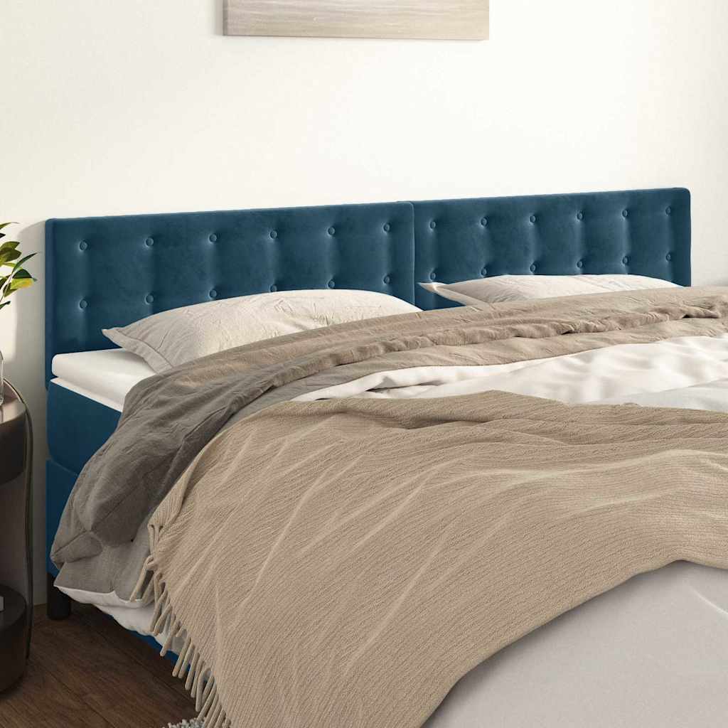 Testiera Blu Scuro 180x5x78/88 cm in Velluto | homemem39