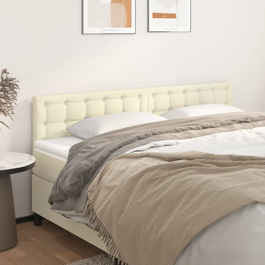 Testiere 2 pz Crema 100x5x78/88 cm in Similpelle