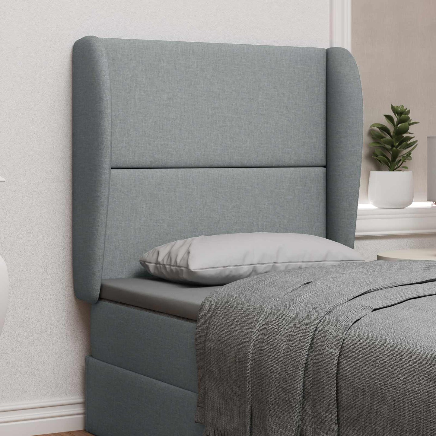 Orecchia della Testata Grigio chiaro 80 x 23 x 6 cm Tessuto | homemem39