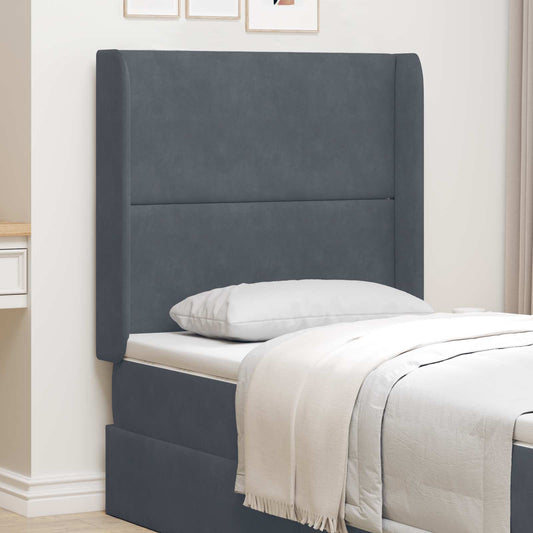 Orecchia della Testata Grigio 80 x 16 x 4 cm Velluto | homemem39