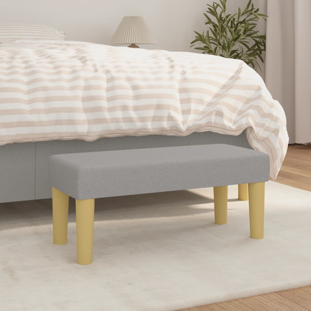 Panca Grigio Chiaro 70x30x30 cm in Tessuto - homemem39