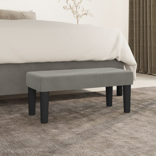 Panca Grigio Chiaro 70x30x30 cm in Velluto - homemem39