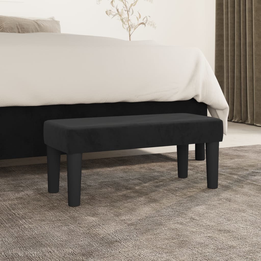 Panca Nera 70x30x30 cm in Velluto - homemem39