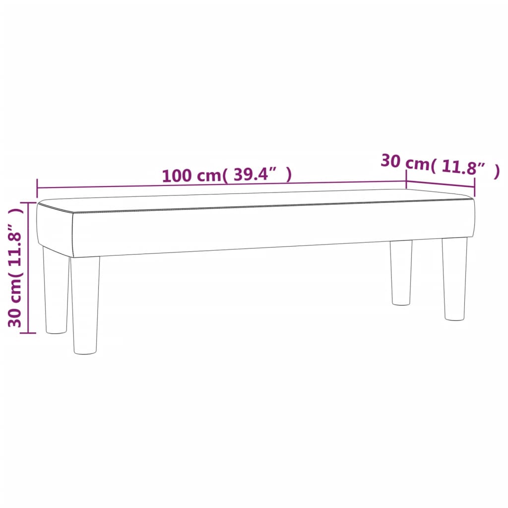 Panca Grigio Chiaro 100x30x30 cm in Tessuto - homemem39