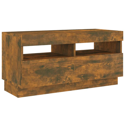 Set Mobili TV 3pz con Luci LED Rovere Fumo in Legno Multistrato - homemem39