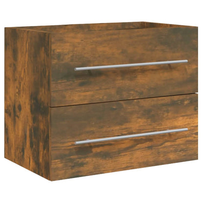 Mobile Bagno con Lavabo Integrato Rovere Fumo Legno Multistrato | homemem39