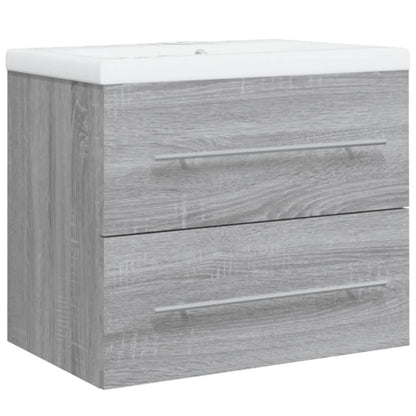 Mobile Bagno e Lavabo Integrato Grigio Sonoma Legno Multistrato | homemem39