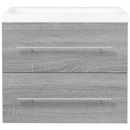 Mobile Bagno e Lavabo Integrato Grigio Sonoma Legno Multistrato | homemem39
