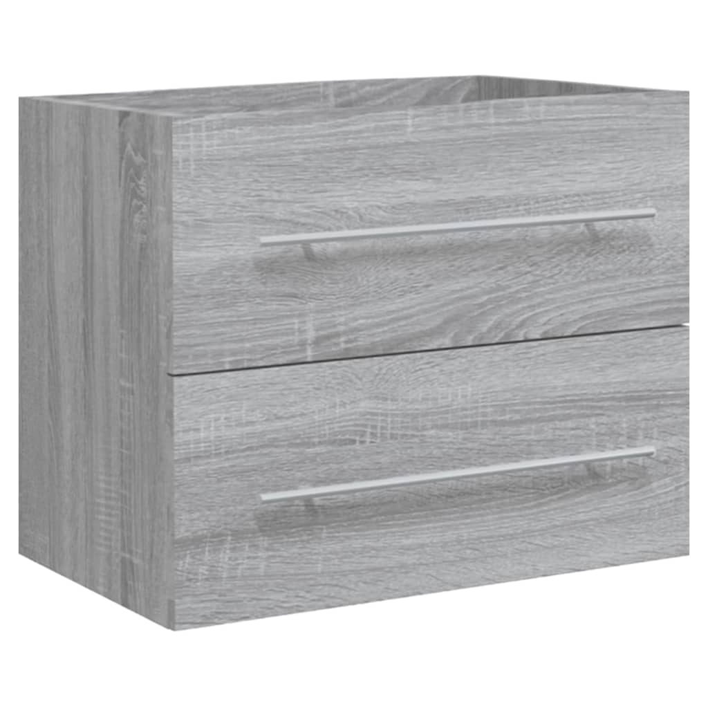 Mobile Bagno e Lavabo Integrato Grigio Sonoma Legno Multistrato | homemem39