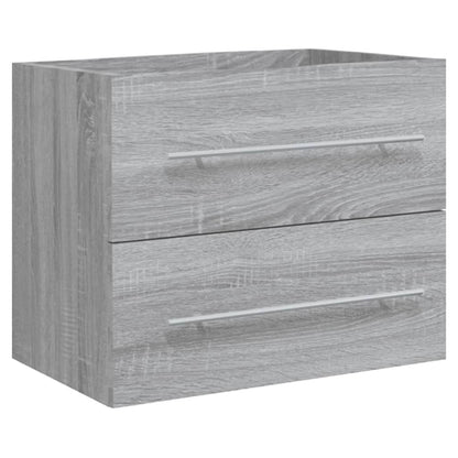Mobile Bagno e Lavabo Integrato Grigio Sonoma Legno Multistrato | homemem39