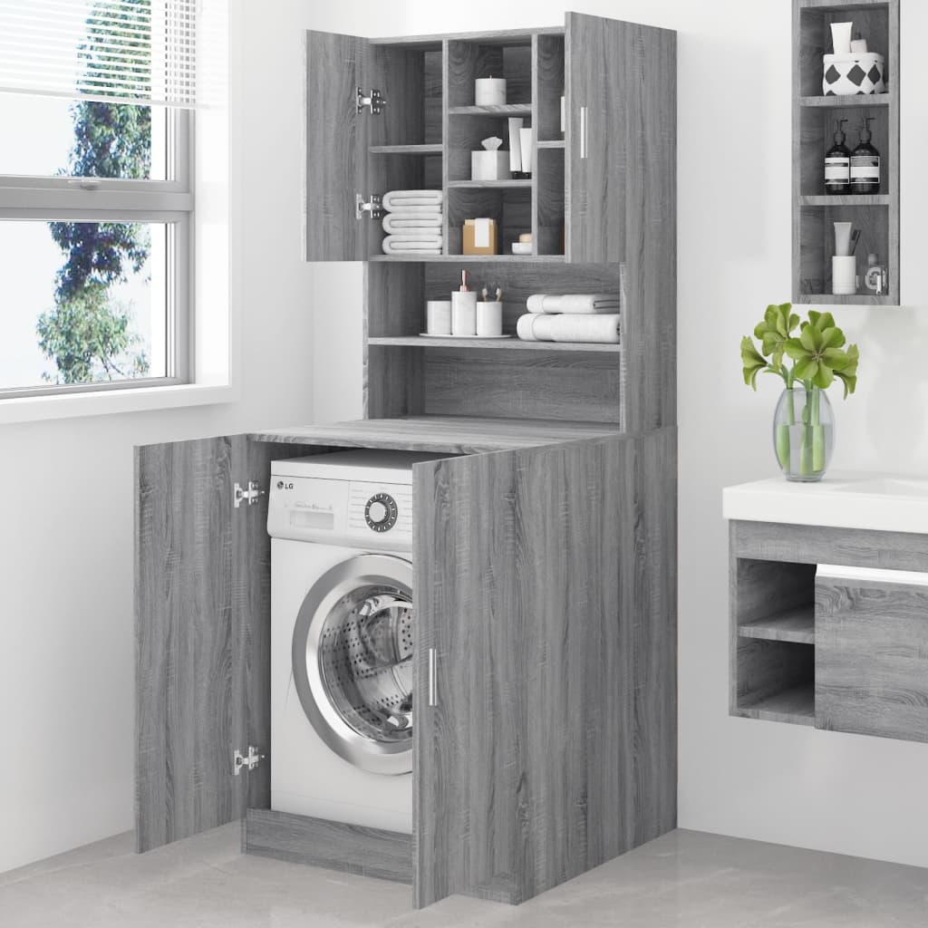 Mobile per Lavatrice Grigio Sonoma in Legno Multistrato | homemem39