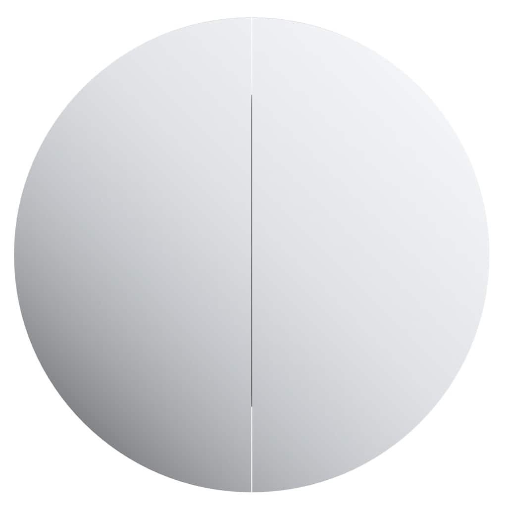 Armadio da Bagno con Specchio Rotondo e LED Bianco 40x40x17,5cm | homemem39