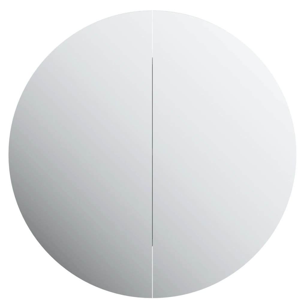 Armadio da Bagno con Specchio Rotondo e LED Nero 47x47x17,5 cm | homemem39