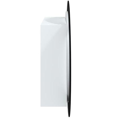 Armadio da Bagno con Specchio Rotondo e LED Bianco 54x54x17,5cm | homemem39