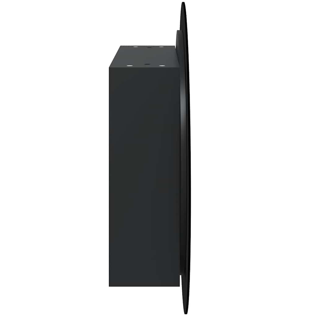 Armadio da Bagno con Specchio Rotondo e LED Nero 54x54x17,5 cm | homemem39