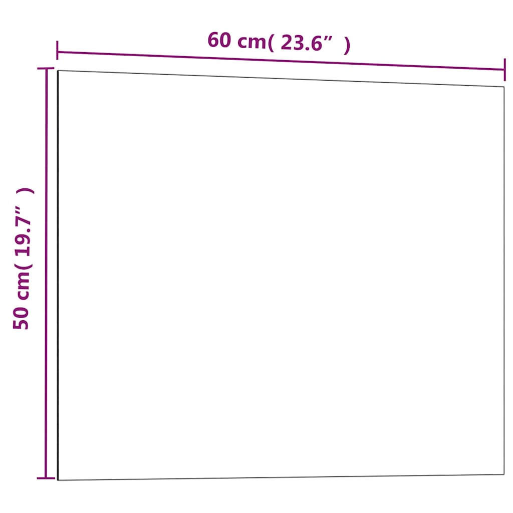 Lavagna Magnetica a Parete Nera 60x50 cm Vetro Temperato | homemem39