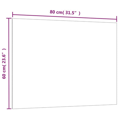 Lavagna Magnetica a Parete Nera 80x60 cm Vetro Temperato | homemem39