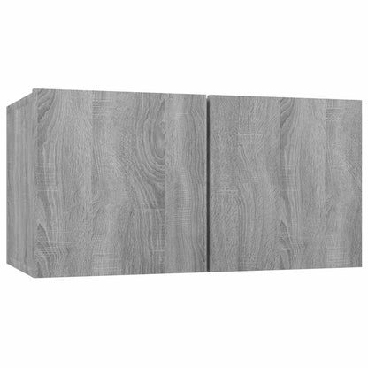 Mobili TV Parete 4pz Grigio Sonoma 60x30x30cm Legno Multistrato