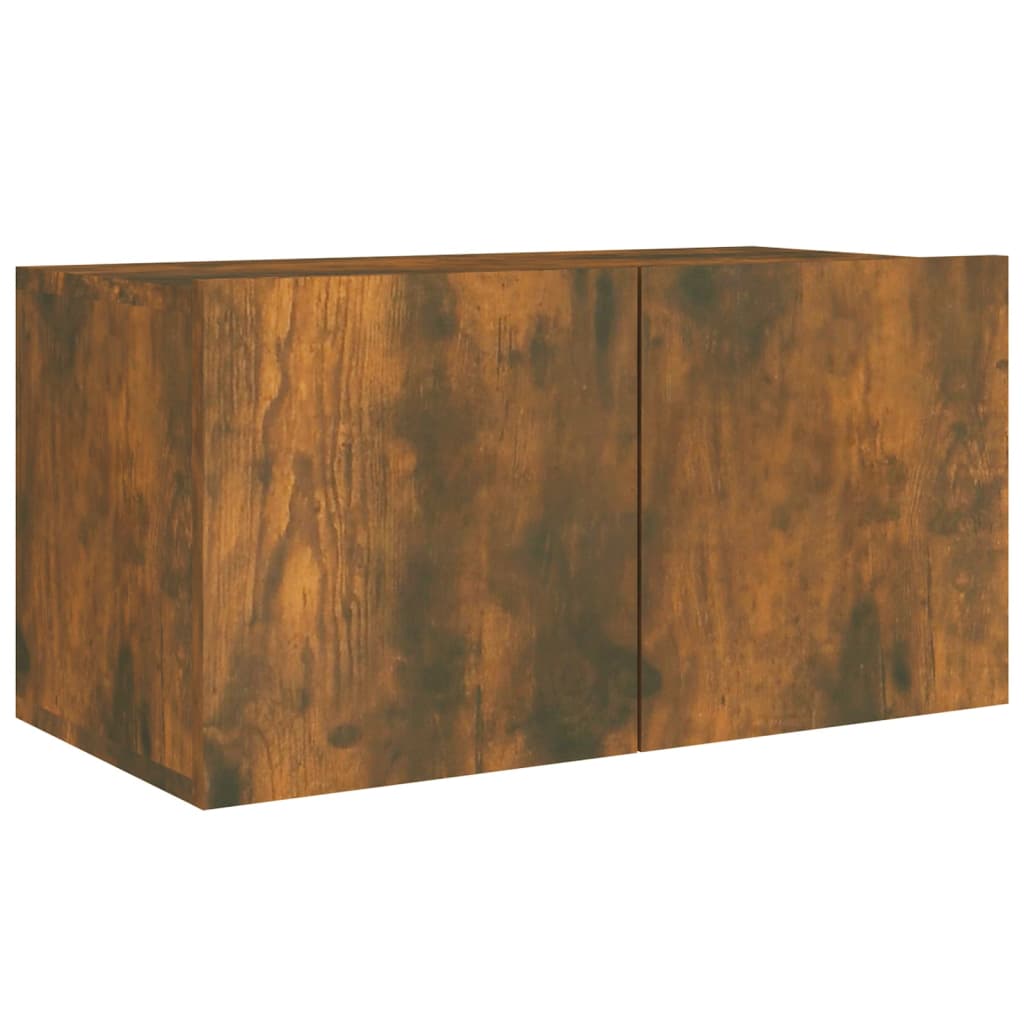 Set di Mobili Porta TV 4 pz Rovere Fumo in Legno Multistrato - homemem39