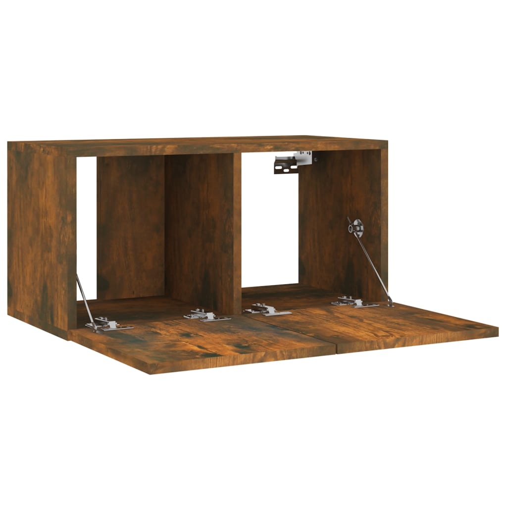 Set di Mobili Porta TV 4 pz Rovere Fumo in Legno Multistrato - homemem39