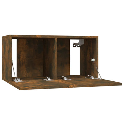 Set di Mobili Porta TV 5 pz Rovere Fumo in Legno Multistrato - homemem39