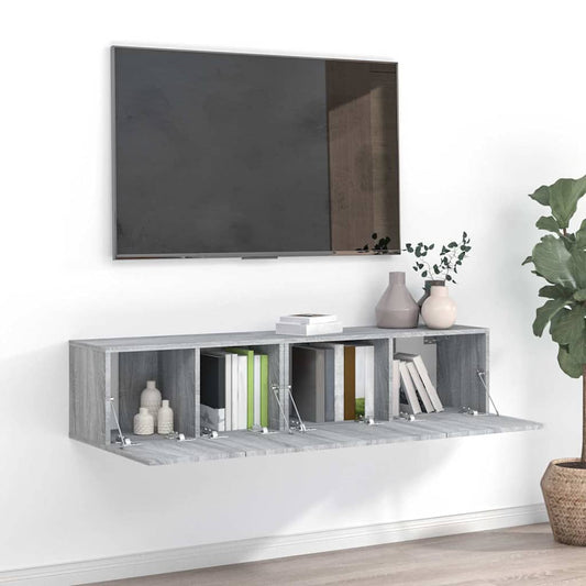 Set Mobili Porta TV 2 pz Grigio Sonoma in Legno Multistrato - homemem39