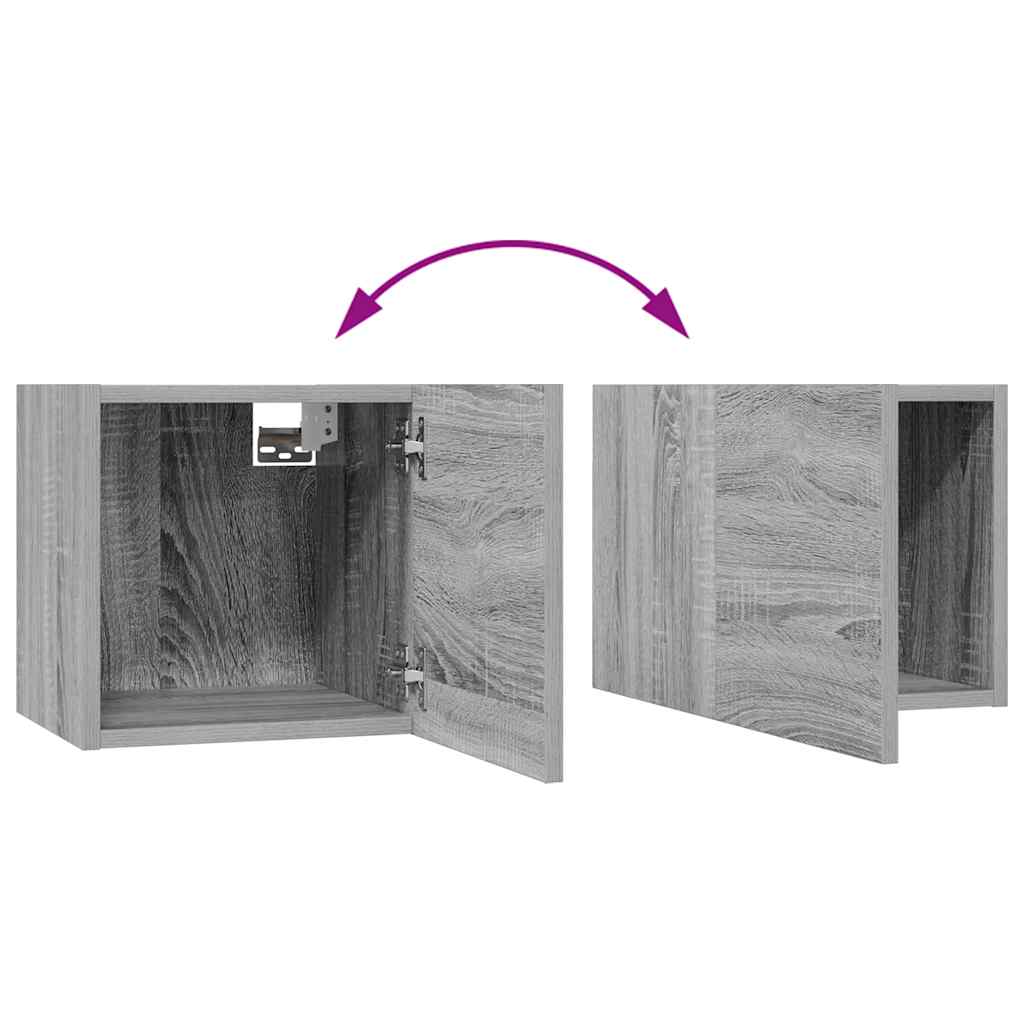 Set Mobili Porta TV 10 pz Grigio Sonoma in Legno Multistrato