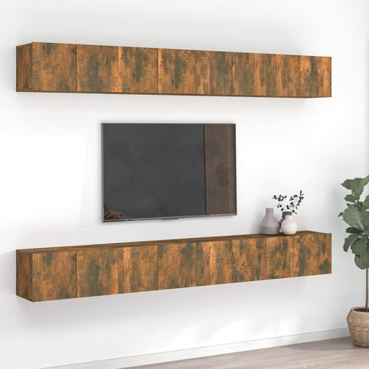 Mobili TV 8 pz Rovere Fumo 60x30x30 cm in Legno Ingegnerizzato - homemem39