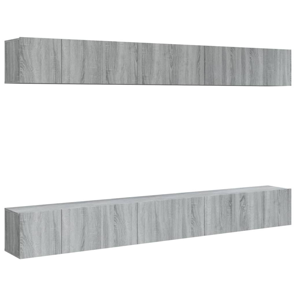 Mobili Porta TV 8pz Grigio Sonoma 60x30x30 cm Legno Multistrato - homemem39