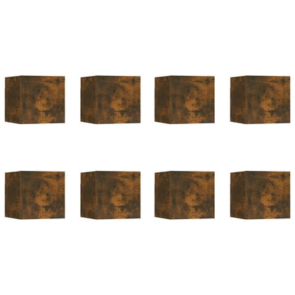 Armadietti TV a Parete 8 pz Rovere Fumo 30,5x30x30 cm - homemem39