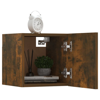 Armadietti TV a Parete 8 pz Rovere Fumo 30,5x30x30 cm - homemem39