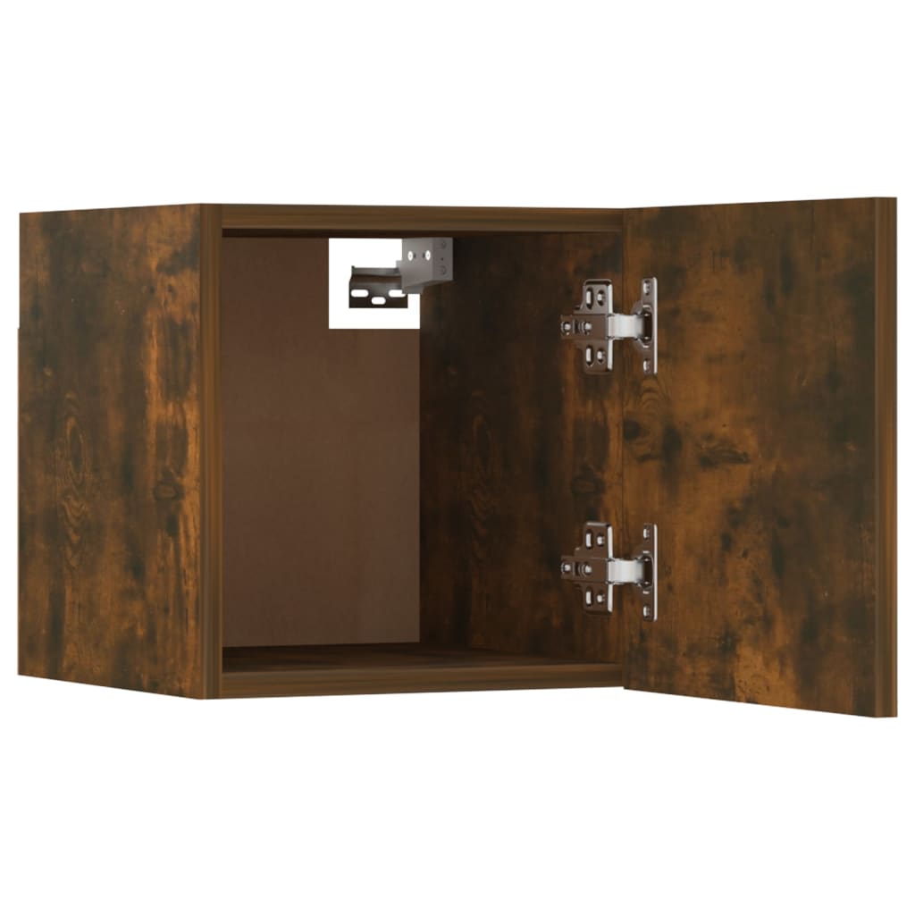 Armadietti TV a Parete 8 pz Rovere Fumo 30,5x30x30 cm - homemem39