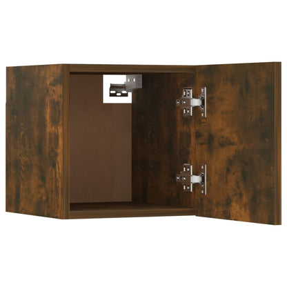 Armadietti TV a Parete 8 pz Rovere Fumo 30,5x30x30 cm - homemem39