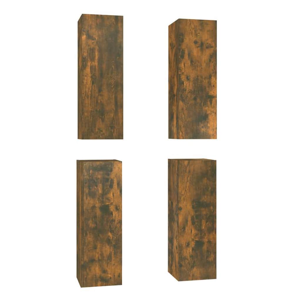 Mobili TV 4 pz 30,5x30x90 cm in legno multistrato