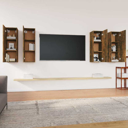 Mobili TV 4 pz 30,5x30x90 cm in legno multistrato